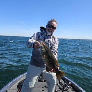 Big smallmouth on Lake Erie, Big Fat Bass Guide Service, September Bass Fishing