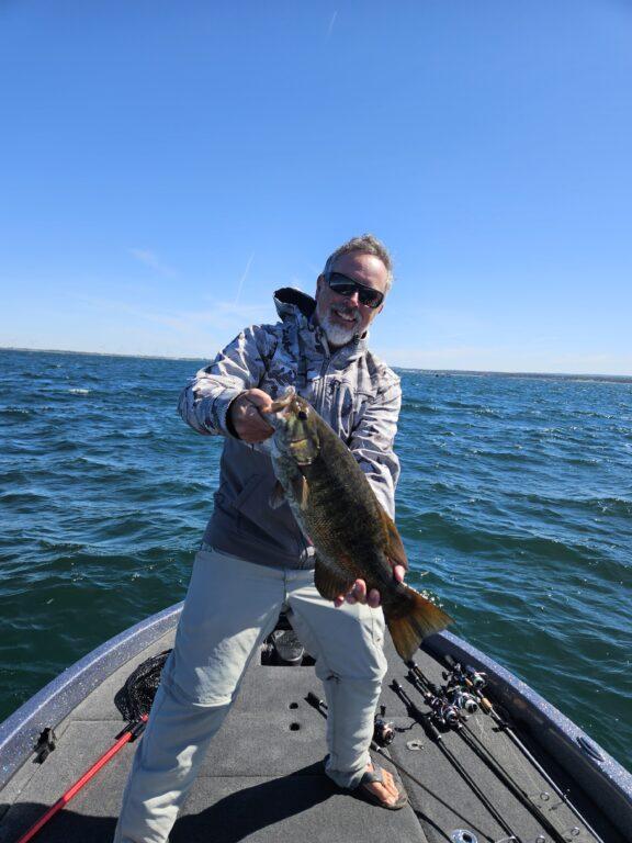 Big smallmouth on Lake Erie, Big Fat Bass Guide Service, September Bass Fishing