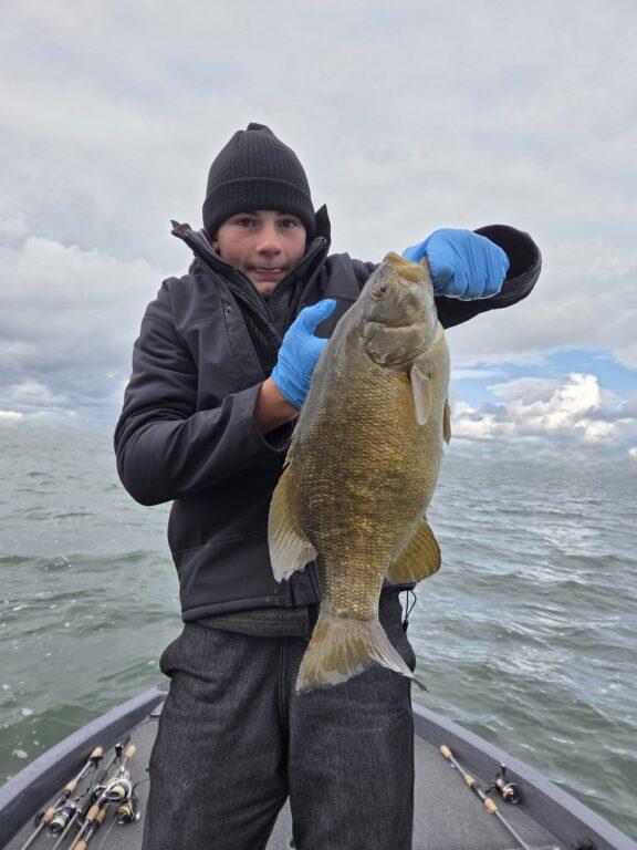 Giant Smallmouth Bass with Big Fat Bass Guide Service on Lake Erie
