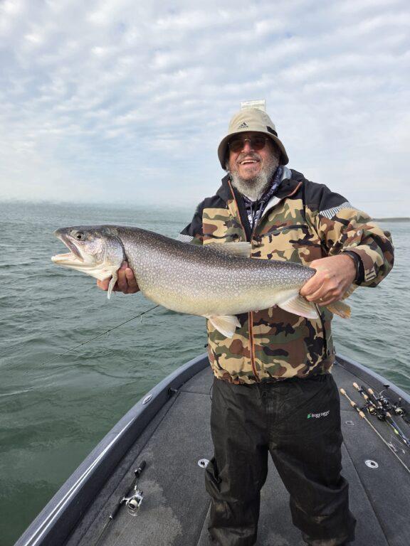Big Fat Bass Guide Service Client Duane with a big Lake Erie Lake Trout