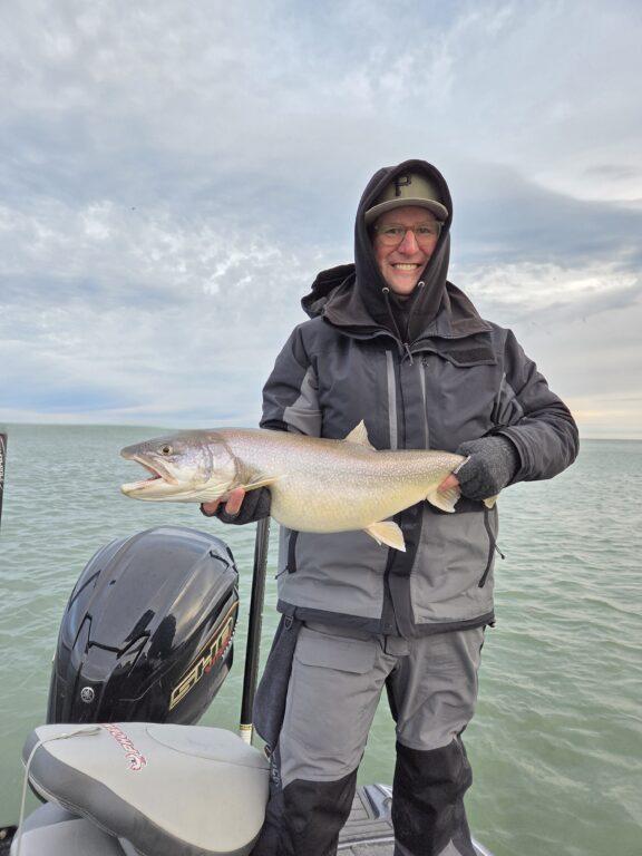 Big Fat Bass Guide Service Client Kyle with a big Lake Erie Lake Trout