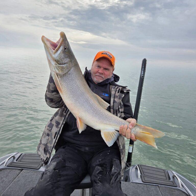 Big Fat Bass Client Jeff with a big Lake Erie Lake Trout