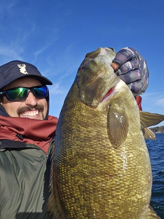 6.48 lb Erie Smallmouth on homemade fuzzy bait