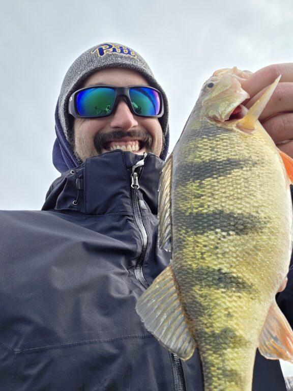 Captain Destin with a Lake Erie/Presque Isle Bay Jumbo Yellow Perch 2026