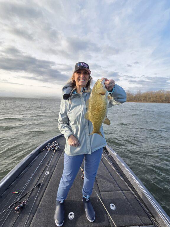 Diane with an early season Erie smallmouth1
