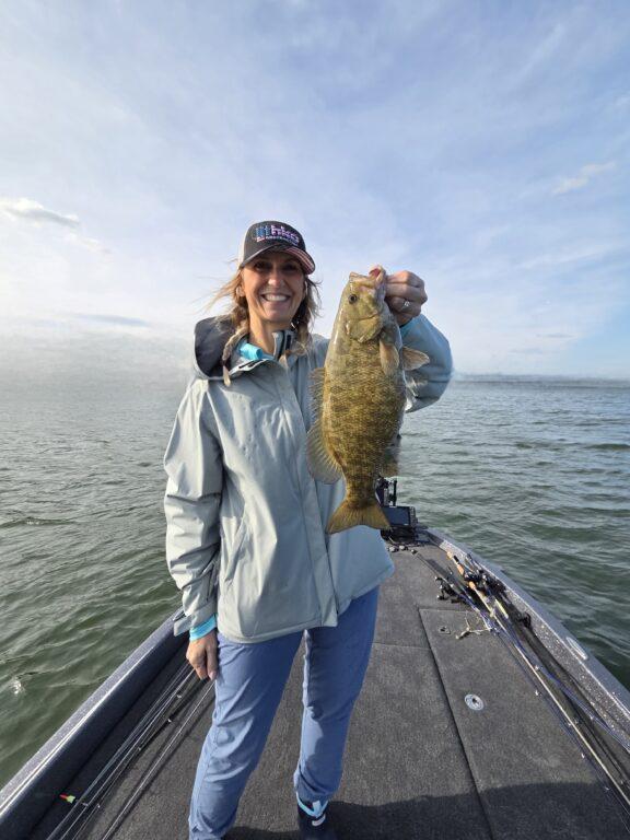 Diane with an early season Erie smallmouth2