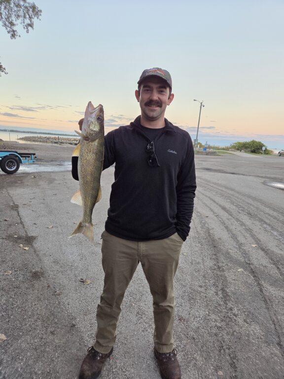 Lake Erie walleye caught while bass fishing near Erie Pennsylvania