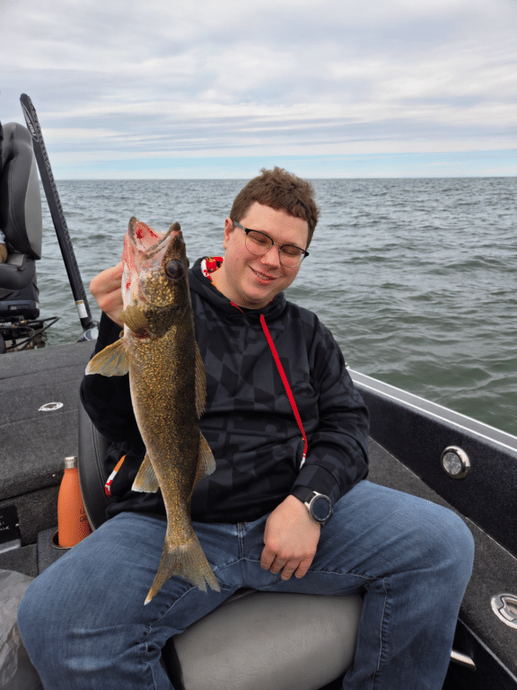 Lake Erie walleye caught while bass fishing near Erie Pennsylvania